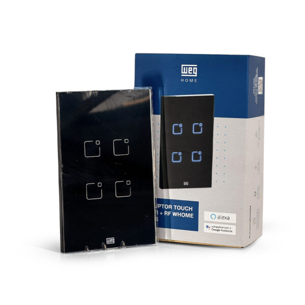 INTERRUPTOR TOUCH 4 BOTÕES PRETO WI-FI 4X2 WEG 16638140 - Image 6