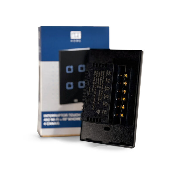 INTERRUPTOR TOUCH 4 BOTÕES PRETO WI-FI 4X2 WEG 16638140 - Image 5