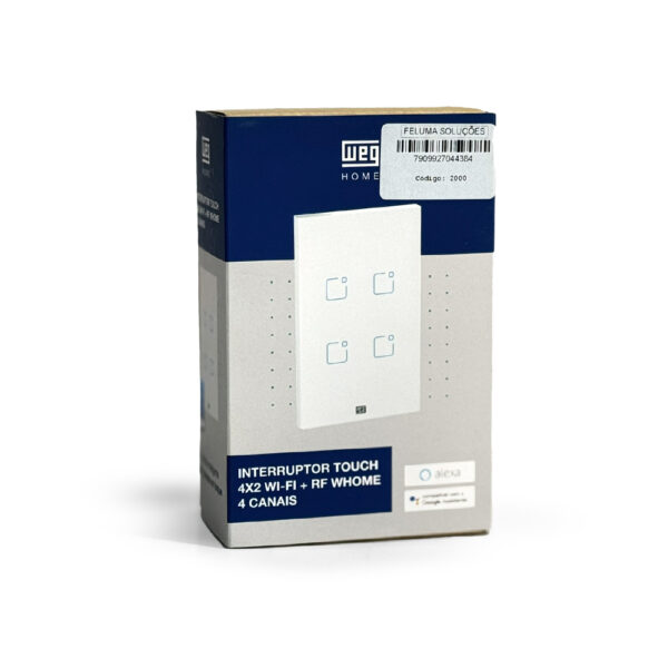 INTERRUPTOR TOUCH 4 BOTÕES BRANCO WI-FI 4X2 WEG 16638089 - Image 4