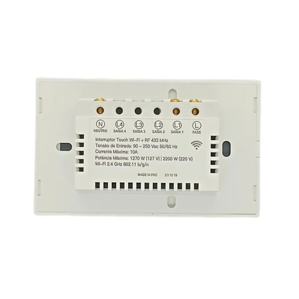INTERRUPTOR TOUCH WEG 1 BOTÃO BRANCO WI-FI 4X2 16637832 - Image 2