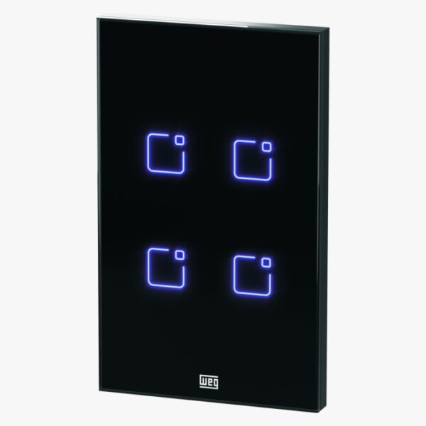 INTERRUPTOR TOUCH 4 BOTÕES PRETO WI-FI 4X2 WEG 16638140