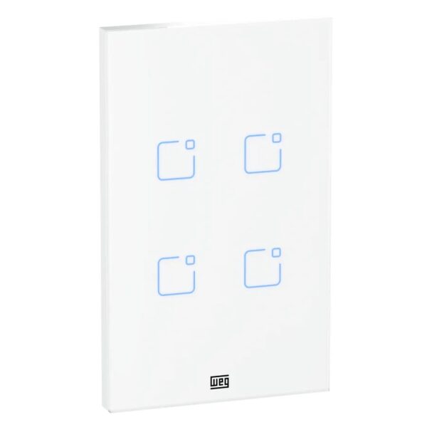 INTERRUPTOR TOUCH 4 BOTÕES BRANCO WI-FI 4X2 WEG 16638089
