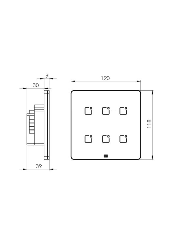 INTERRUPTOR TOUCH 6 BOTÕES PRETO WI-FI 4X4 WEG 16638141 - Image 3