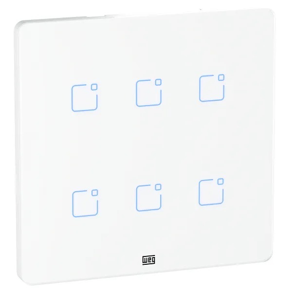 INTERRUPTOR TOUCH 6 BOTÕES BRANCO WI-FI 4X4 WEG 16638090