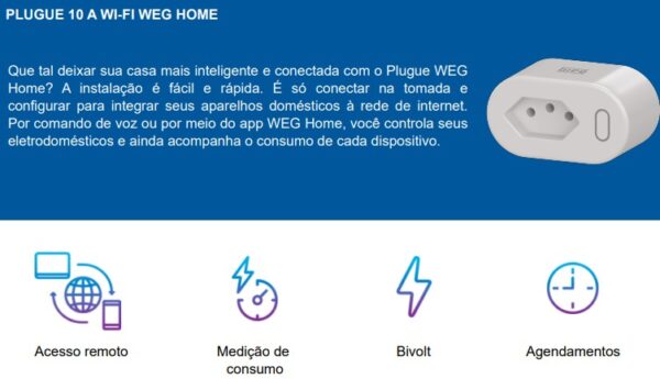 PLUGUE INTELIGENTE 10A BIVOLT WI-FI SMART WEG WHOME 15719001 - Image 2